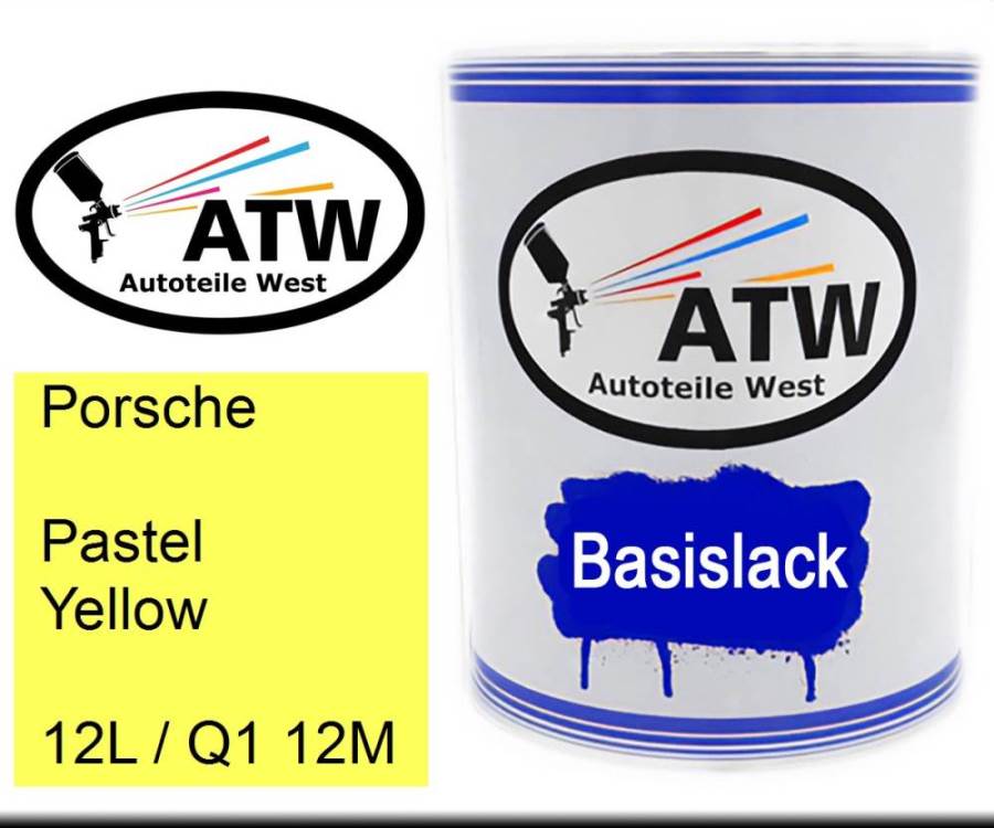 Porsche, Pastel Yellow, 12L / Q1 12M: 1L Lackdose, von ATW Autoteile West.